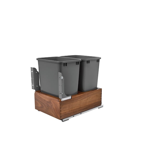 Rev-A-Shelf Walnut Hardwood, Dark Brown, 15 in W, 19.25 in H, 22.13 in D, 22.13 in L, Dark Brown 4WC-WN-18DM2-SC - main